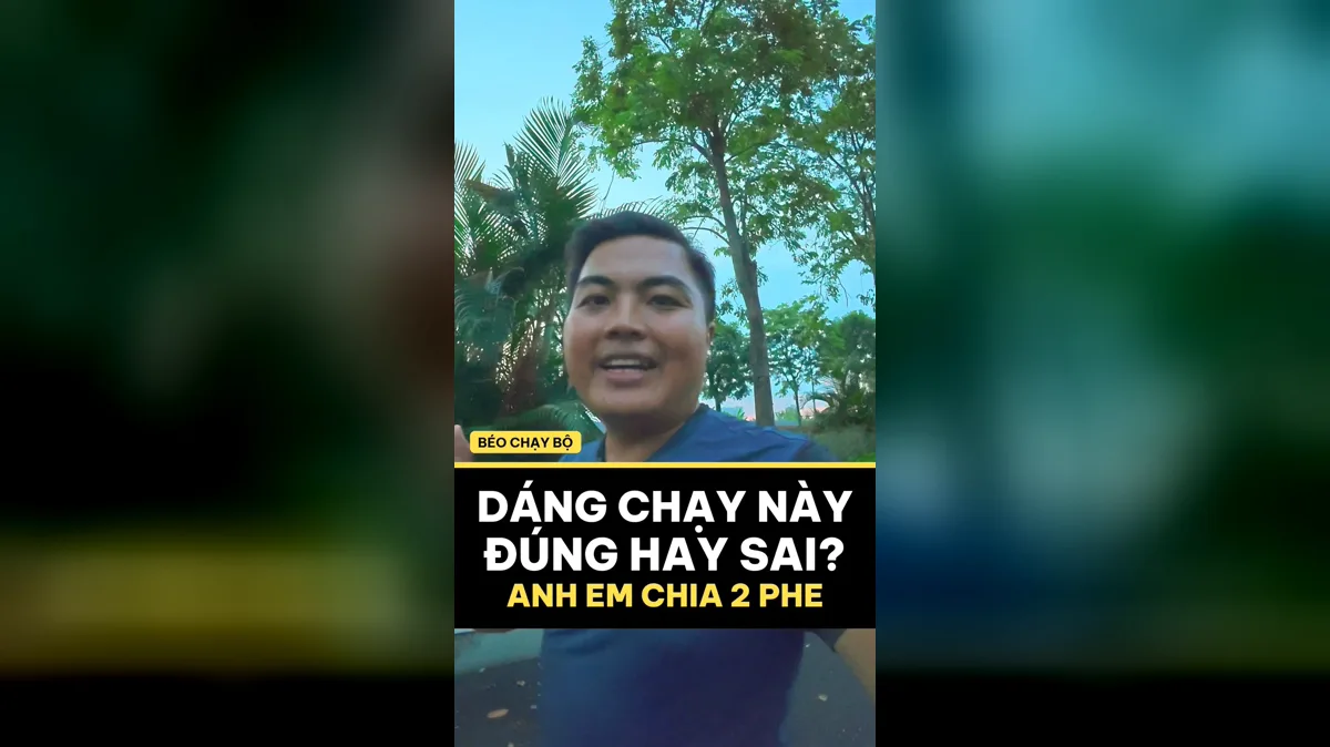 Ảnh bìa video dáng chạy của mình, chữ: Dáng chạy này đúng hay sai? Anh em chia 2 phe